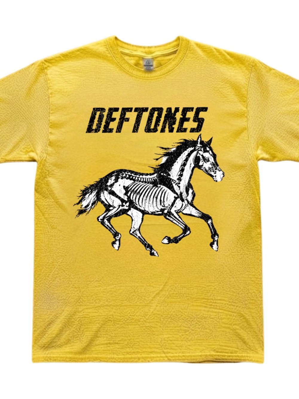 Deftones White Pony Skeleton Rock Band Vintage Yellow T-Shirt